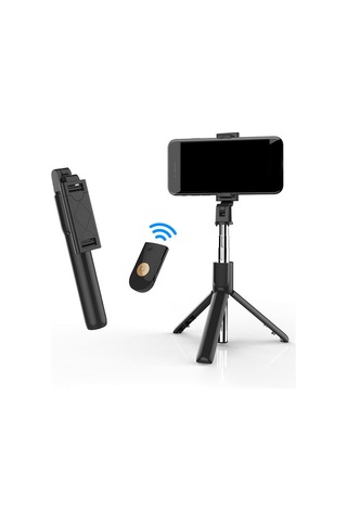 Kangvka K07 Telefon Tripodu Ve Selfie Çubuğu, Kablosuz Kumanda, 270 Döner Tutucu, 19.5cm-70cm Uzunluk Ayarı, Beyaz