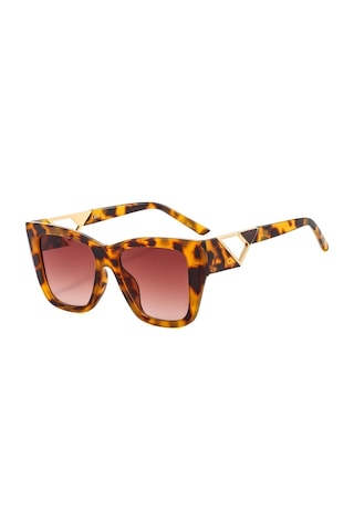 RetroKare Güneş Gözlüğü Kadın Hollow Out Çerçeve Gölge Uv400 Erkek Kontrast Renk Güneş Gözlüğü Leopard Tea