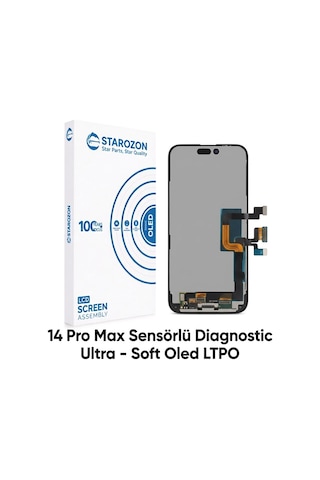 Starozon - Apple iPhone Uyumlu 14 Pro Max Sensörlü Diagnostic Ultra-soft Ekran Panel