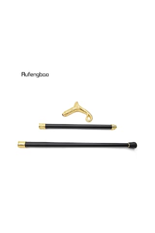 Altın Lüks Kavisli Baston Centilmen Zarif Şık Dekoratif Baston Altın