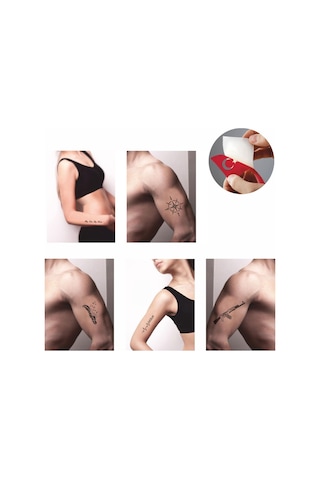 Şanslı Dövmeler 5'li Set Geçici Dövme Kına Şablonu