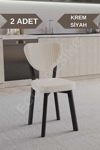 Faymend 2 Adet Elma Model Mutfak Sandalyesi Salon Sandalyesi Yemek Sandalyesi Cafe Restaurant Sandalyesi Krem2