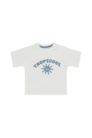 Civil Baby Tropicool Baskılı 3-12 Ay Tişört - Ekru