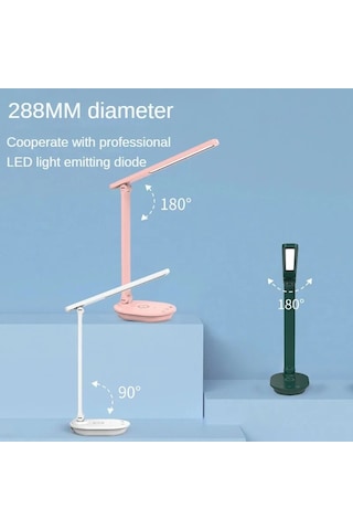 Cbtx Tb-88swk Kısılabilir Dokunmatik Led Masa Lambası, Kablosuz Telefon Şarj Cihazı, Usb İle Güçlendirilmiş Çalışma Işığı - Yeşil