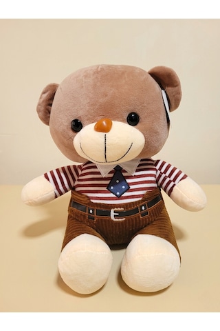 Peluş Tulumlu Ayıcık 45 Cm Kahverengi