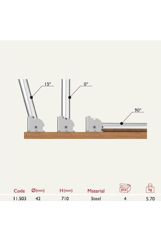 Tempo Masa Ayağı Katlanır Krom Metal 71 cm 4 Adet