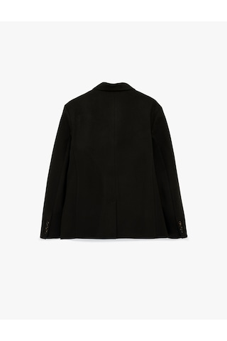 Koton Regular Fit Uzun Kollu Cepli Düğmeli Mono Yaka Blazer Ceket Siyah 6sam50005hw Siyah