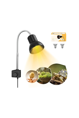 Xindoker Kaplumbağa Ve Sürüngenler İçin 25w Uvb Uva Isıtma Lambası - Dönebilir Klipsli Avize İle