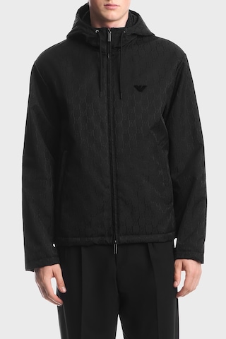 Emporio Armani Logolu Relaxed Fit Kapüşonlu Suya Dayanıklı Ceket Erkek Ceket Em006736 Af29202 Fc368 Siyah