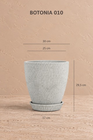Bostann Dekoratif Saksı - Botonıa 010 - 13l - Beyaz 13 Lt