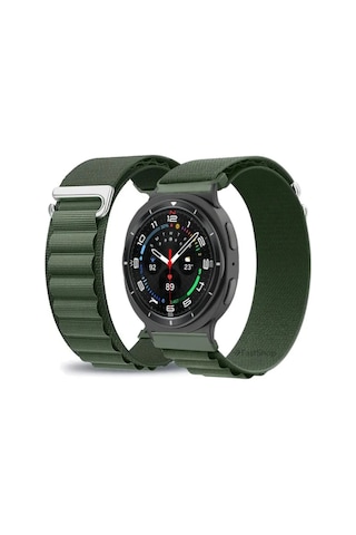 Samsung Uyumlu Galaxy Watch 8 40mm 44mm Classic 46mm Alpine Loop Kumaş Kancalı Kordon