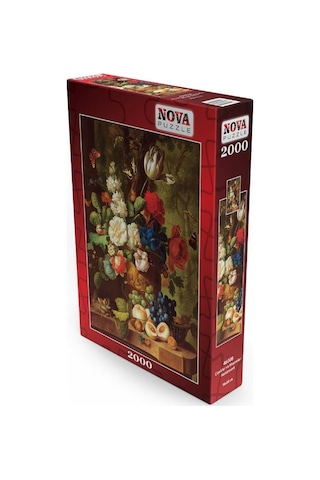 Nova Puzzle 2000 Parça Çiçekler ve Meyveler Natürmort