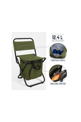Fundango Iceguard Soğutucu Çantalı Sırt Destekli Katlanır Tabure Green Yeşil