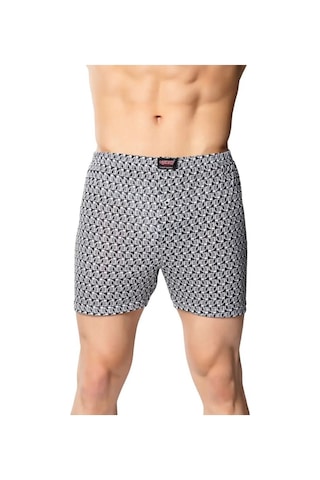 Sedef Yıldızı 4'lü Erkek Rahat Kesim Boxer Karışık Desen - 1012 Çok Renkli