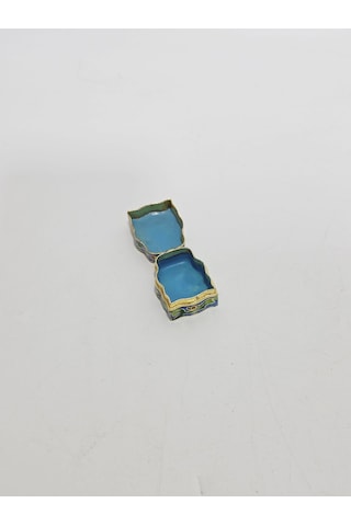 Antika Cloisonne Minyatür Kutu 3,4x2,7cm 086