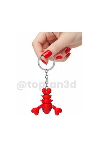 Istakoz Anahtarlık Hareketli, Hediyelik, 3d Oyuncaklı Anahtarlık