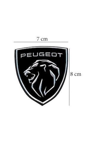 Peugeot Logo Arma 3d Metalize Sticker Alüminyum 2 Adet 8cm X 7cm
