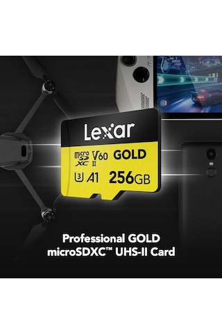 Lexar 256 GB Profesyonel GOLD UHS-II MicroSDXC Hafıza Kartı