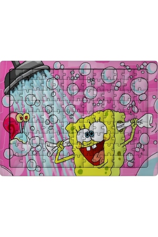 Ghostbastır Design Sünger Bob 99 Parça Ayaklı Puzzle Dekoratif Çocuk Yapbozu 036