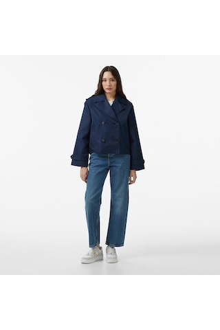 Nautica Kadın Lacivert Regular Fit Trençkotdüz65j010t