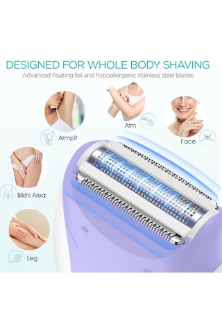 Vogoe Hr310 4'ü 1 Arada Kadın Epilatörü, Kablosuz, 21 Cımbız, Yüz, Bacak Ve Bikini Için