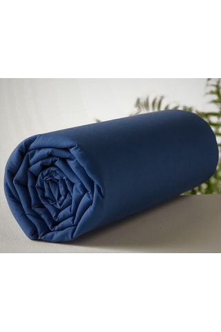 Pamuklu Lacivert 200X200+2*(50X70) Battal Boy Lastikli Çarşaf Tak