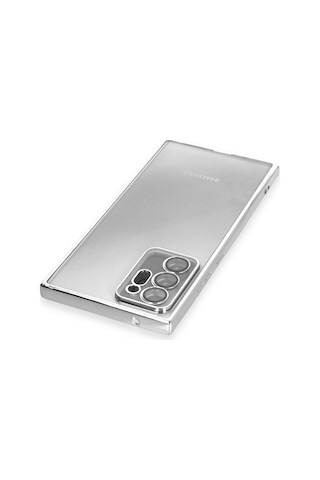 Samsung Galaxy Uyumlu Note 20 Ultra Kılıf Razer Lensli Silikon - Gümüş Çokrenkli