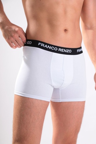 Franco Renzo Erkek 6'lı Lüx Kutulu Pamuklu Ve Likralı Boxer Beyaz