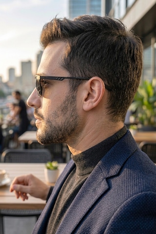 Di Caprio Dc3050black Urban Edge Dikdörtgen Polarize Camlı Erkek Güneş Gözlüğü Siyah