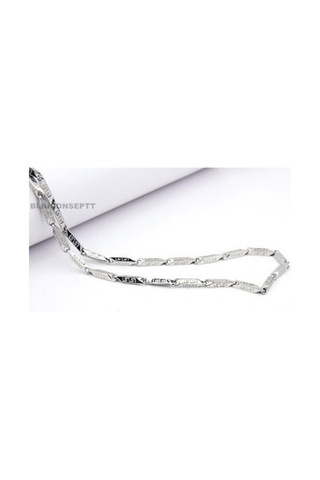 Erkek Çelik Zincir Dıesek Greek Desenli 3 Ml Kolye Gümüş Renk (185790746) Beyaz