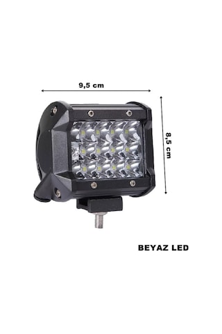 ŞüsCarOto Off Road Led Lamba Delici Yayıcı Beyaz Kare Sis Farı Projektör 45W 12 Led Metal Arazi Çalışma Lambası 1 Adet (00)