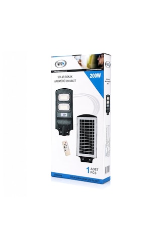 200w - 6500k Solar - Güneş Enerjili Sokak Lambası - Armatür Sensörlü Bahçe-balkon-sokak Ars-348965 5250