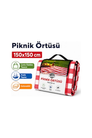 Çanta Olabilen Piknik Örtüsü 150x150 Cm Katlanabilir, Pratik Taşımalı Piknik Örtüsü