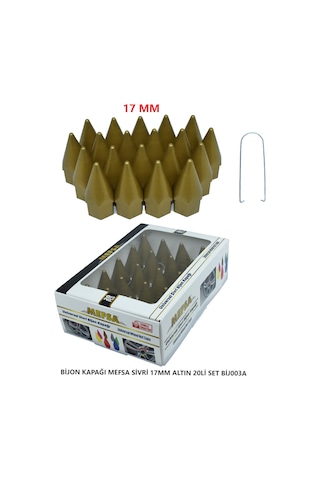 Bijon Kapağı Sivri 17 Mm Altın 20 Li Set