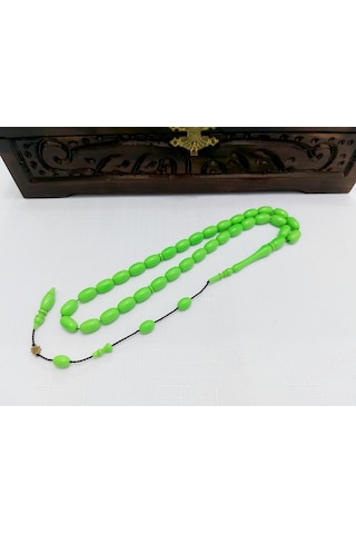 Ramazan Güneş Usta Eseri Eski Bowling Topu Eski Katalin Yumurta Kesim Tesbih... Ölçü: 7 X 11,5 Açık Yeşil