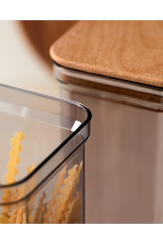 Madame Coco Ahşap Kapaklı 2100 ML Saklama Kabı 2'li Turuncu