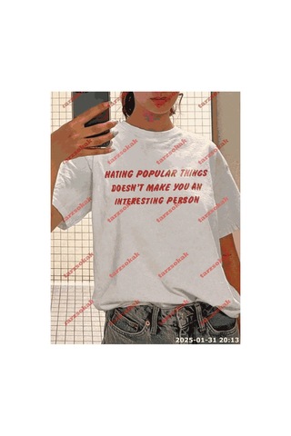 Tarzsokak Slogan Unisex Yazılı Oversize Tshirt Twgwbr54 Beyaz
