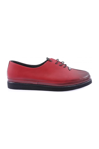 Dgn 095 Kadin Kalin Taban Bağcikli Comfort Ayakkabi 095-2111-R0766 Kırmızı