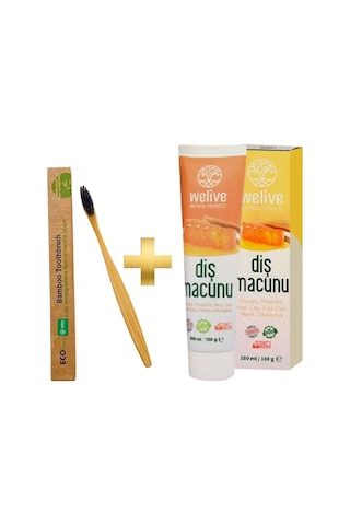 Bamboo Diş Fırçası & Misvak Propolis Diş Macunu Seti - Doğal Ağız Bakımı Tam Koruma