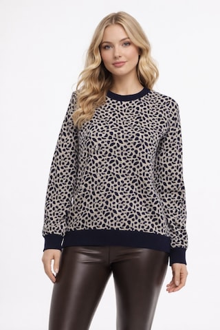 Gürkan Kadın Leopar Desen Triko Kazak Bgl-st05284 Siyah