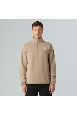 The North Face M Glacier Fleece 1/4 Zip Jacket Erkek Polar-30553 Açık Kahverengi