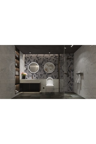 Tuqco Doğaltaş 2" Hexagon Muğla B. - Gümüş Honlu Mermer Mozai