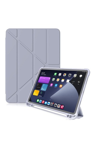 S7 T870 T875 T877 İle Uyumlu Kılıf Kalem Bölmeli Trifolding Case Mor Sku: Zeusb0dxmsk1z2 Arka Kapak