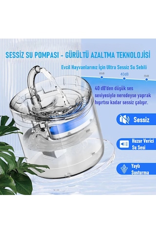 Venaliastore Otomatik Kedi Su Sebili Şelalesi Sessiz Filtreli 2 L