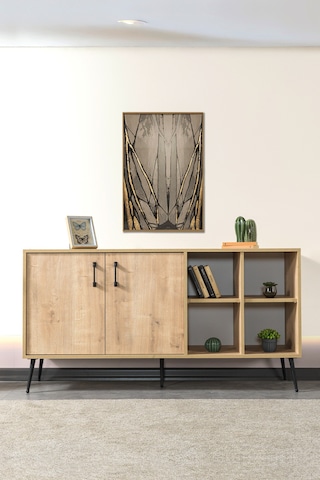 4608 Şile Metal Ayaklı Metal Kulplu 160 Cm Konsol - Yemek Odası Safir Safir