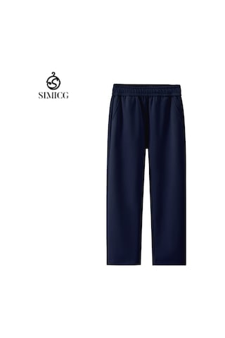 Erkek Rahat Bol Spor Pantolon Düz Renk İlkbahar Sonbahar Kış Erkek Pantolonu Mavi