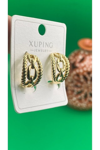 Xuping Altın Renginde Burgu Model Halka Küpe Gold