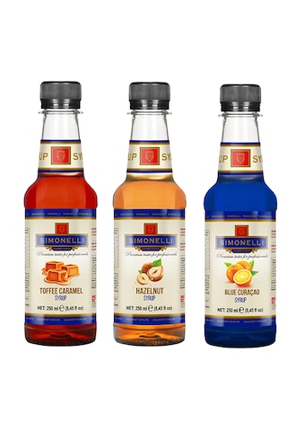 Simonelli Toffee Karamel + Fındık + Turunç Kahve Kokteyl Şurup 3 x 250 ML