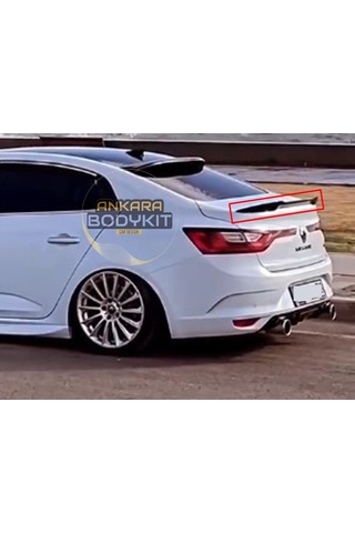 Megane 4 Yarasa Bagaj Spoiler - Parlak Siyah - Fiberglass