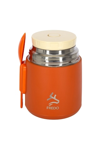 Duo Dine Bebek Turuncu Mama Kabı & Yemek Saklama Termosu, Mug - 8 Saat Sıcak, 12 Saat Soğuk Tutma 500 Ml Turuncu